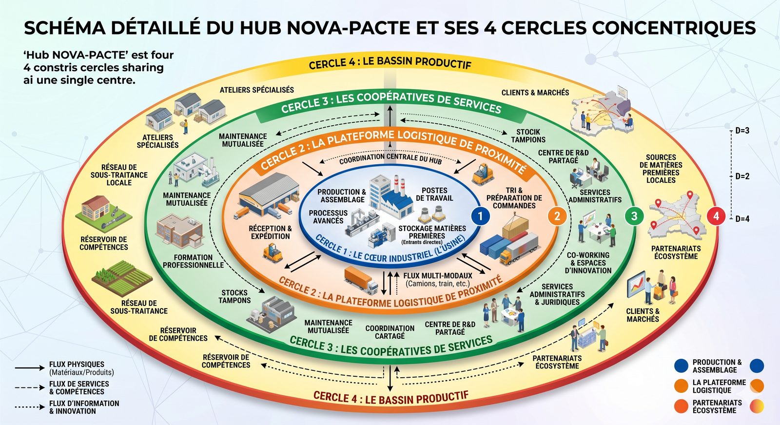 Les 4 cercles opérationnels de l'instrument NOVAPACTE
