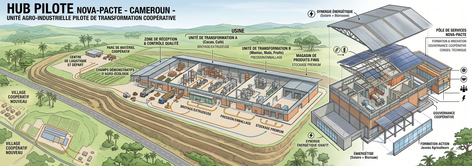 Vue d'architecte du hub pilote NOVA-PACTE